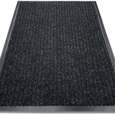 Czarna Gumowa  Wycieraczka Wejściowa Prążkowana